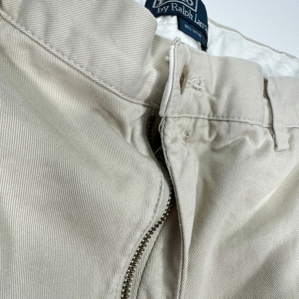 Polo Ralph Lauren Chino Pants Mens Tag 38x32 Fits 36x28 Khaki Classic Flat Front